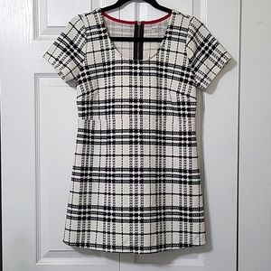 Motherhood Maternity Black & White Plaid Shirt, Small, Short Sleeves, Like New
